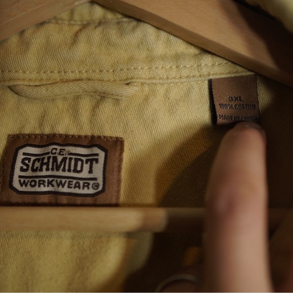 C.E. Schmidt Workwear Shirt Button Down Dijon Mustard 100% Cotton Heavy Duty 3XL - Picture 5 of 9